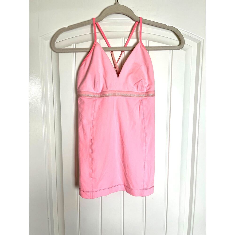 Lululemon | Love-Ly Tank Pink Yoga Top Size 8 Built in Bra